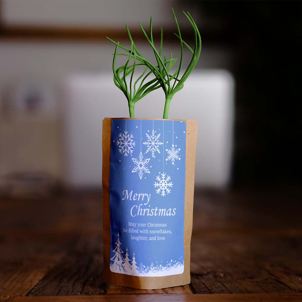 Merry Christmas with snowflakes, laughter and love