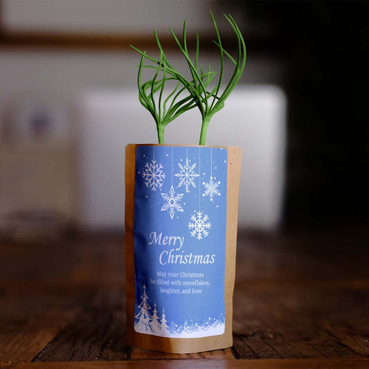 Merry Christmas with snowflakes, laughter and love